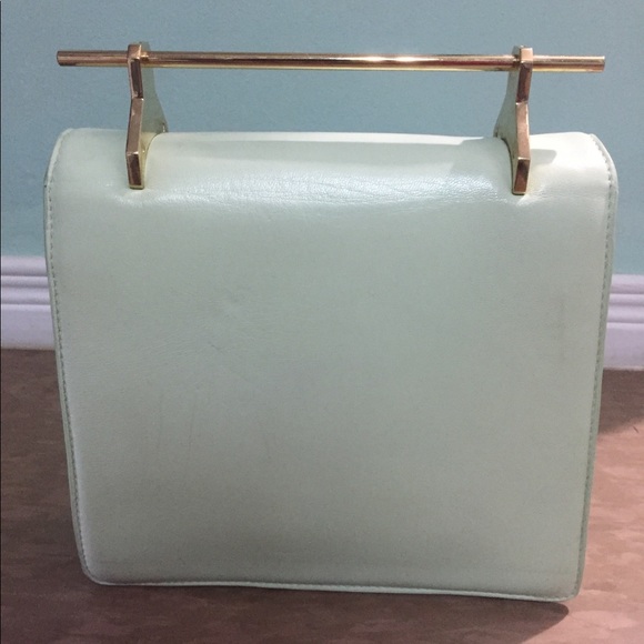 M2MALLETIER La Collectionneuse Mint Green Leather Shoulder Bag - Picture 4 of 10